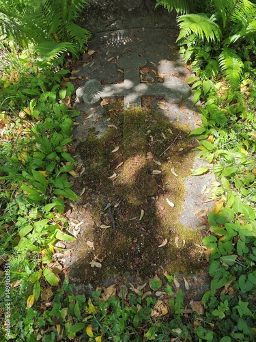 Alte Grabplatte auf Friedhof