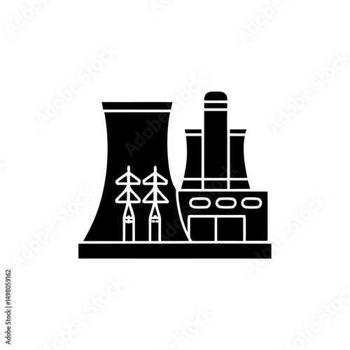 creative details  thermal power station icon vector illustration 
