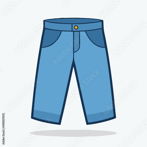 Light Blue Denim Cropped Jeans Illustration