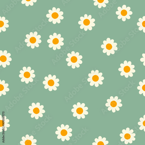 Seamless Daisy Pattern: Cute Floral Background