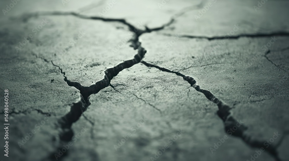 Fototapeta premium Close up of cracked earth, showing the effects of drought.