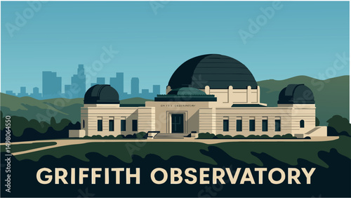 Los Angeles Griffith Observatory Overlooking the City.eps