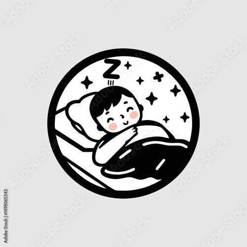 Sleeping baby with peaceful mood 