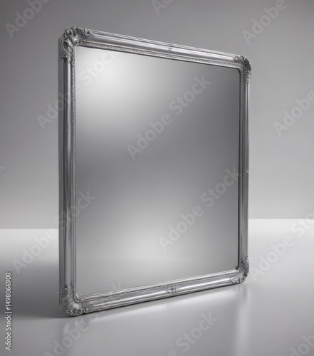 Mirror-like silver, fine abrasions, sleek finish,  bright,  clean