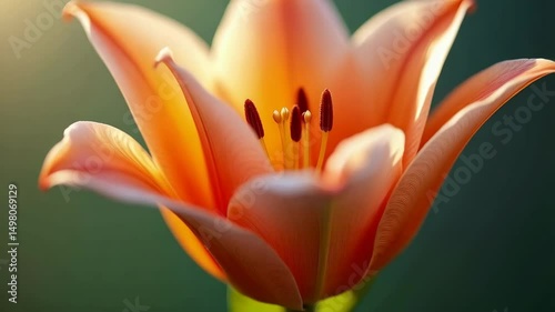 Vibrant orange lily blooms gracefully in garden setting during warm summer day