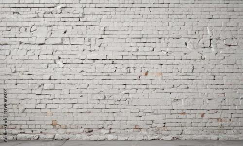 Cracked white brick wall, uneven surface, paint remnants,  rough,  photography,  urban