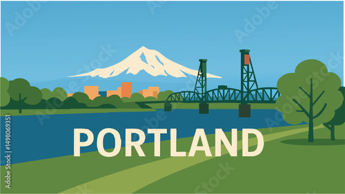 Portland's Waterfront Park with Cascade Range Views.eps