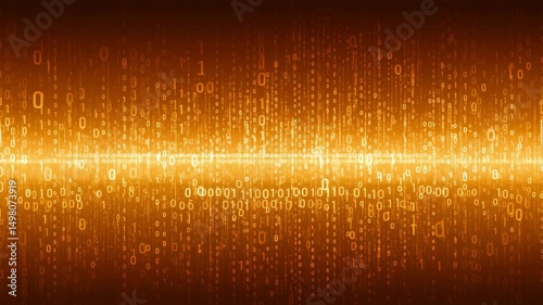 Binary Numbers Animation – Digital Data Stream in Blue Tech Style 4K