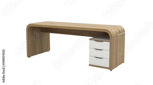 office desk isolated on white photo