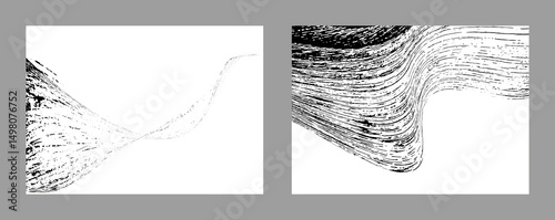 Strokes of black paint on a white background. Set of two templates. Graffiti element. Design template for the design of banners, posters, booklets, covers, magazines. EPS 10