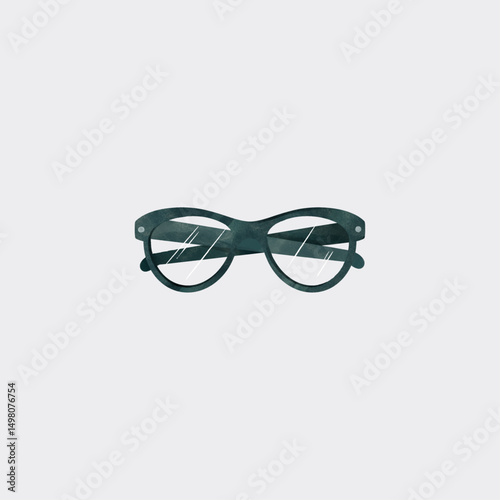 Eyewear glass icon logo flat vector design