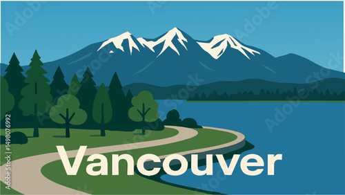 Vancouver's Stanley Park with Mountain Views.eps