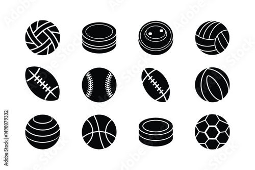 physical activity icon collection silhouette vector illustration