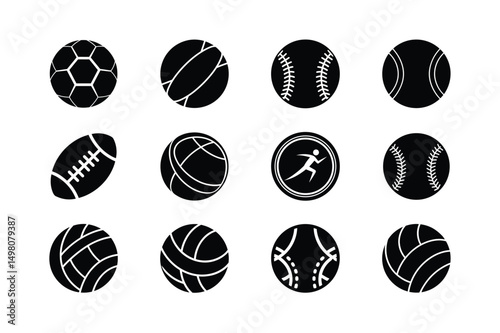 workout icon collection silhouette vector illustration