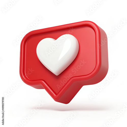 Glossy 3D Like Button for Modern Apps and social media posts