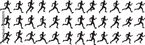 Runner silhouette vector art running marathon sprint race athlete jogging fitness exercise sport competition 100m