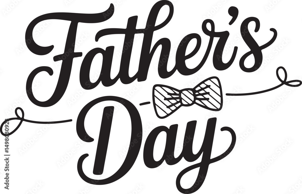 Elegant father's day typography design featuring a bow tie for greeting cards and celebrations Elegant father's day typography design featuring a bow tie for greeting cards and celebrations
