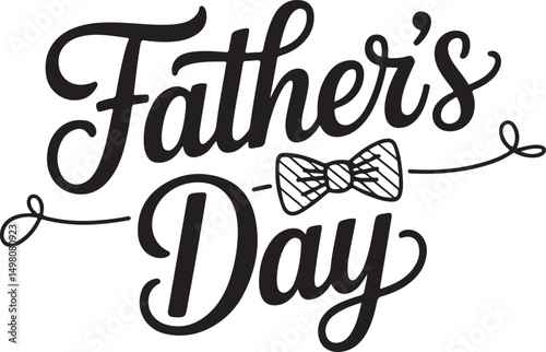 Elegant father's day typography design featuring a bow tie for greeting cards and celebrations