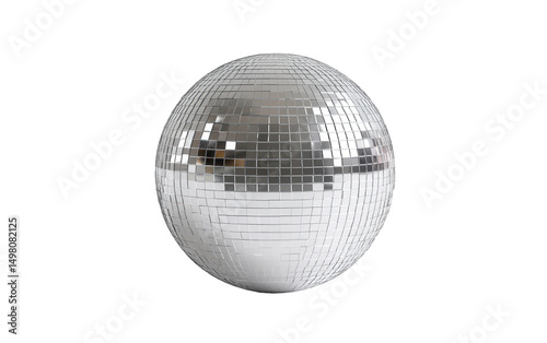 Silver disco ball with a black border