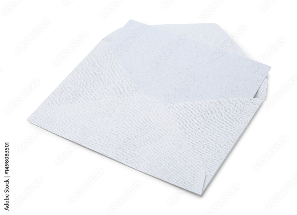 Blank greeting card in paper envelope on white background Blank greeting card in paper envelope on white background