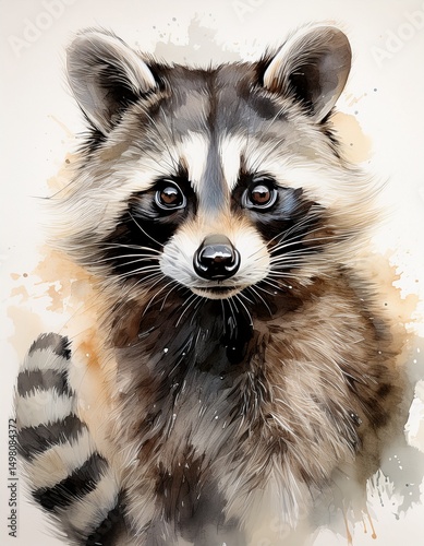 Aquarell Waschbär photo