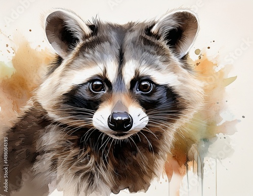 Aquarell Waschbär photo