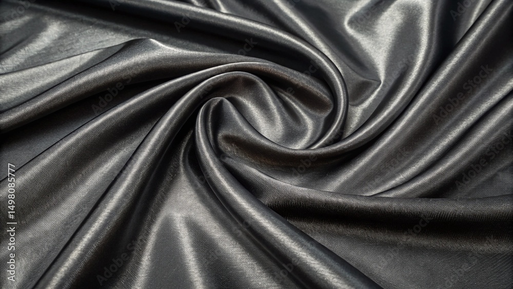 Obraz premium Elegant Black Silk Texture Smooth, Luxurious Fabric Background