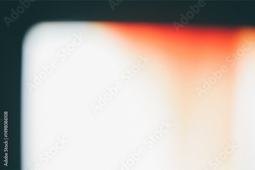 Abstract Retro Film Texture Blurry Orange and Red Light Leaks on White Background