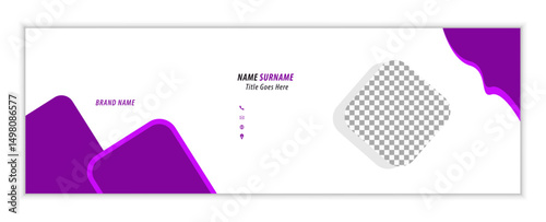 Professional email signature design, personal email signature template, business email signature vector design.
