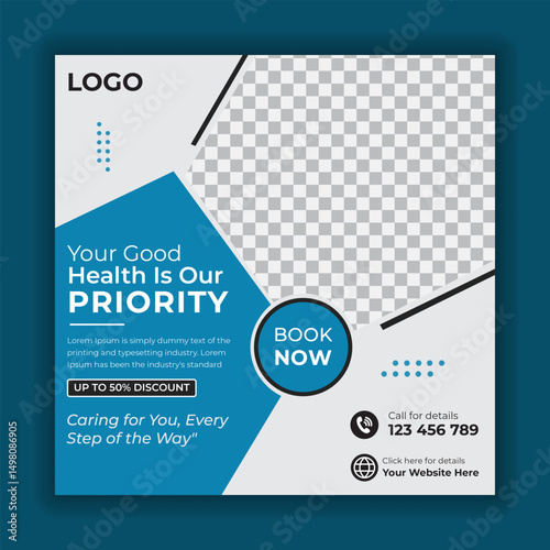 Medical healthcare live webinar social media cover template