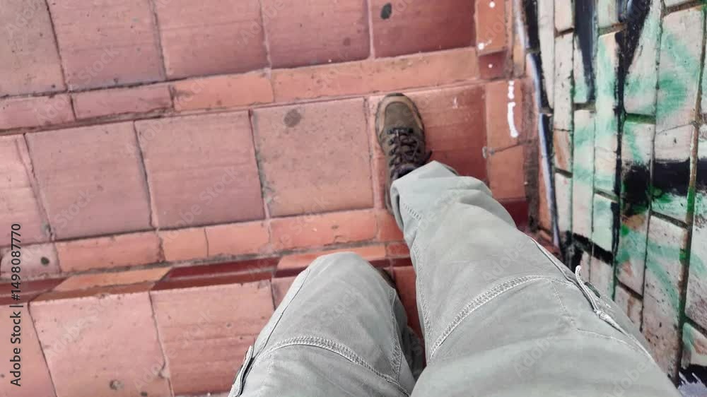 BAJANDO ESCALERAS EN LA CALLE