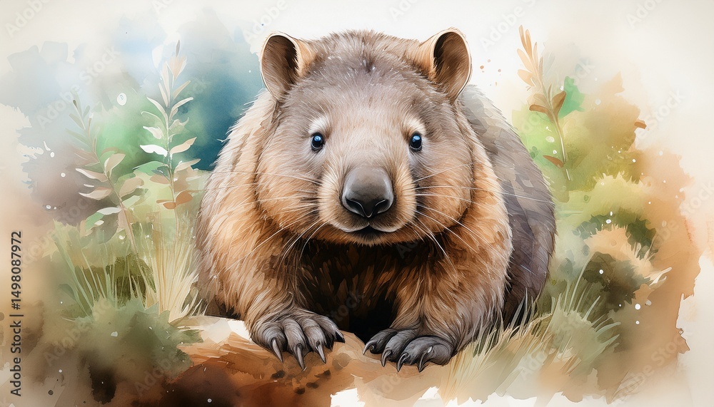 Fototapeta premium Aquarell Wombat
