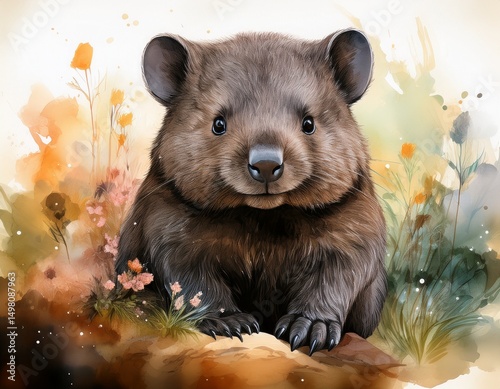 Aquarell Wombat photo