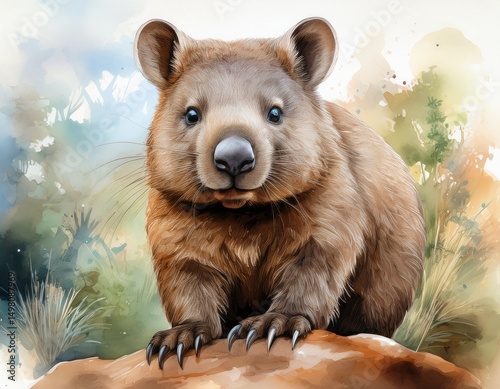 Aquarell Wombat photo