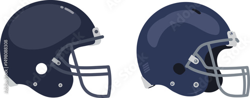 Realistic Football Helmet Vector Illustration with Protective Faceguard and Padding on Transparent Background for Sports and Athletic Design Concepts