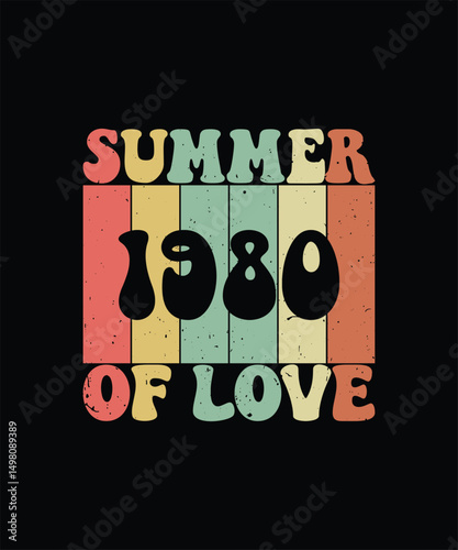 Summer of Love 1980 Retro Vintage T-Shirt