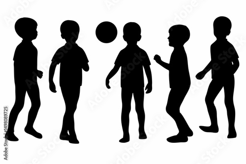 Minimalist Black and White Silhouettes of People in Geometric Line Art Style, Abstract Monochrome Illustration Featuring Simple Human Figures Composed of Clean Shapes

