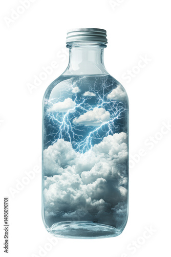 Isolated Clouds with Lightning in Bottle