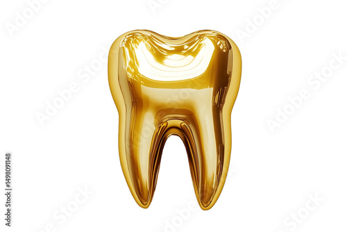 Shiny gold dental tooth cap ornament