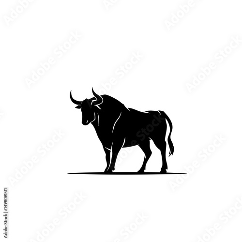Bull Market Logo - Minimalist Vector Silhouette for Finance & Trading Brands