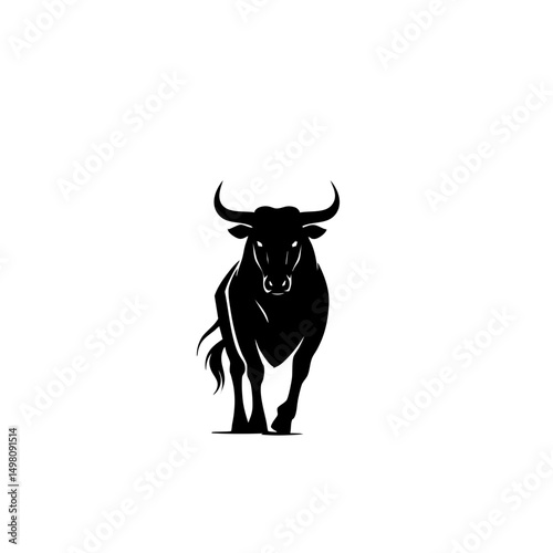 Bull Market Logo - Minimalist Vector Silhouette for Finance & Trading Brands