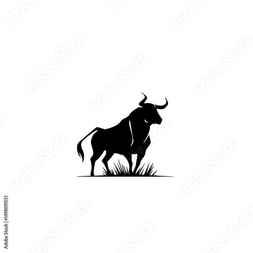 Bull Market Logo - Minimalist Vector Silhouette for Finance & Trading Brands
