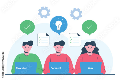 Collaborative team working together on tasks generating ideas and completing projects with success