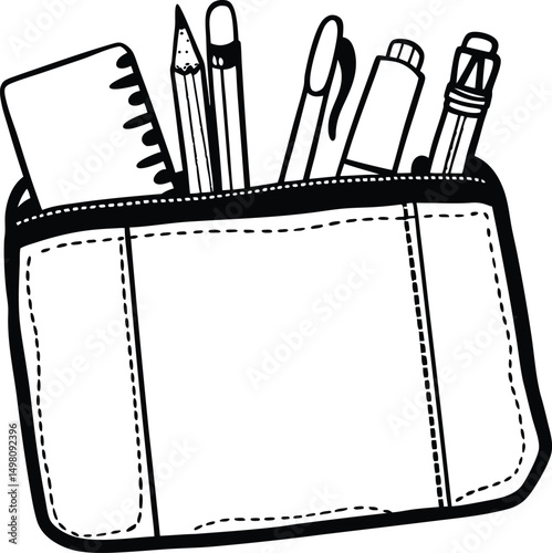 school stationery isolated on white background