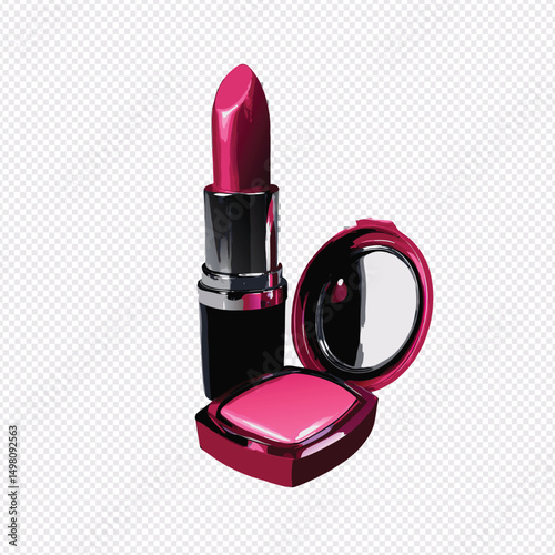 vector lipstick on white