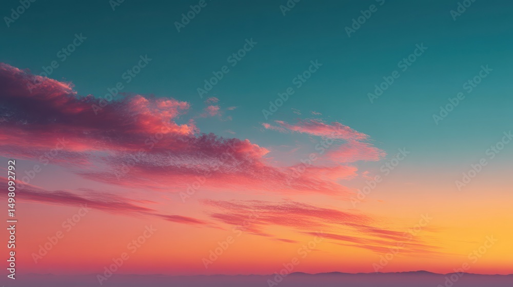 Obraz premium Serene Twilight Sky with Smooth Linear Gradient from Muted Indigo Enhancing Calmness and Inspiration for Evening Reflections