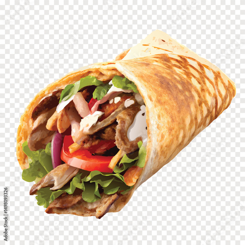 chicken wrap sandwich vector
