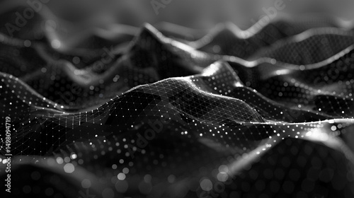 Abstract polygonal mesh background with dynamic depth and modern tech look.