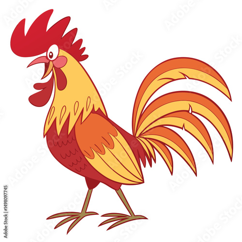 Rooster vector icon logo on white background. Adobe Illustrator Artwork