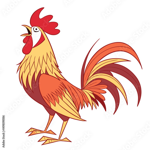 Rooster vector icon logo on white background. Adobe Illustrator Artwork